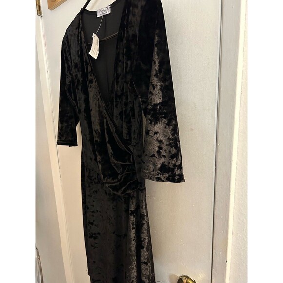Carla Mink PDX Portland Women Dress Long Sleeve Bird Dream Black Velvet sz S - Picture 3 of 5